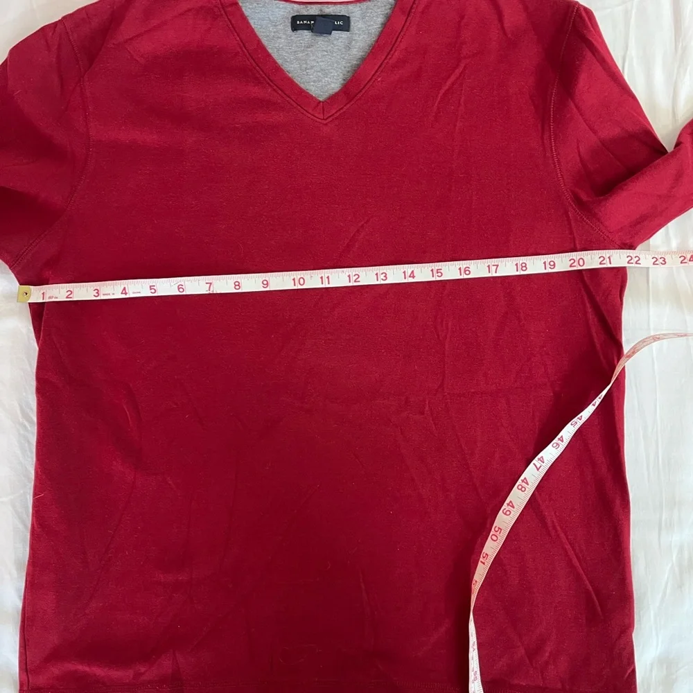 Banana Republic Men’s Red V-neck Cotton Athletic Casual Sweatshirt Size L